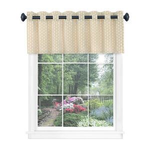 58" Rod Pocket Panel with Attached Valance All-In-One Neutral Texture Home